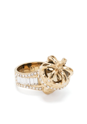 Philipp Plein Skull Crown crystal-embellished ring - Gold