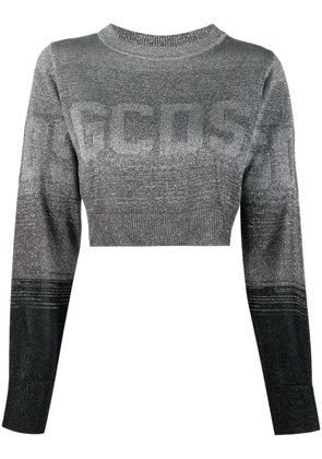 Gcds logo-jacquard lurex-detail jumper - Silver