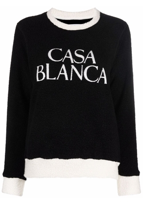 Casablanca intarsia-knit logo jumper - Black
