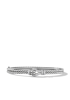 David Yurman sterling silver Thoroughbred Loop diamond bracelet