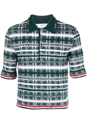 Thom Browne RWB-stripe polo-shirt - Green