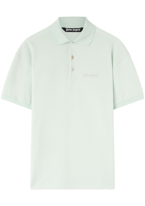 Palm Angels logo-embroidered polo shirt - Green
