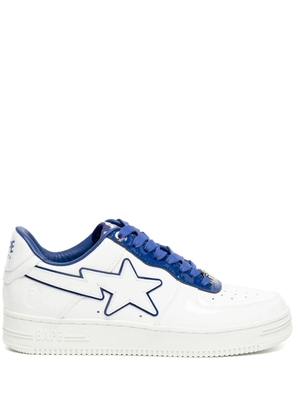A BATHING APE® Bape white & navy patent leather sneakers