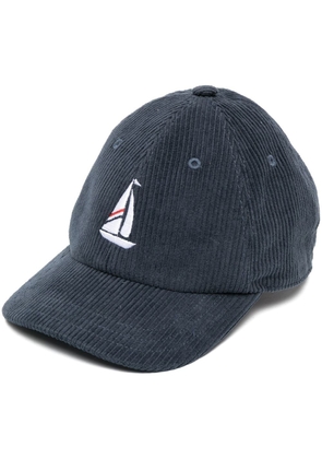 Thom Browne embroidered corduroy cap - Blue