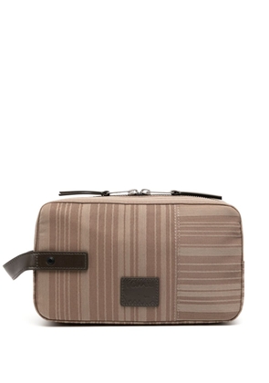 Paul Smith Shadow Stripe-pattern wash bag - Brown