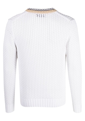 Ballantyne V-neck knitted jumper - White