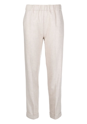 D.Exterior mid-rise tapered-leg wool-blend trousers - Neutrals