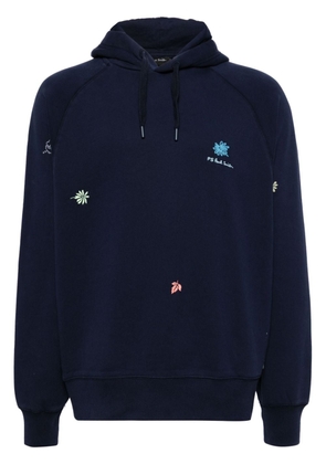 PS Paul Smith floral-embroidered hoodie - Blue