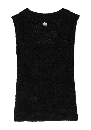Genny sequined chunky-knit top - Black