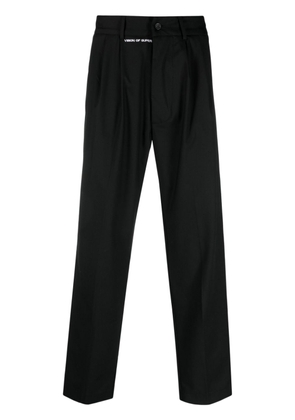 Vision Of Super logo-embroidered straight-leg trousers - Black