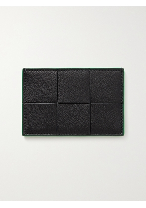 Bottega Veneta - Cassette Intrecciato Full-Grain Leather Cardholder - Men - Black