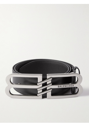 Balenciaga - 4cm Logo-Embellished Leather Belt - Men - Black - EU 85
