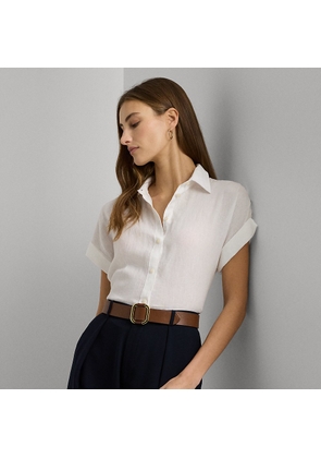 Petite - Relaxed Fit Linen Short-Sleeve Shirt