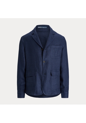 Tailored Linen-Silk Herringbone Jacket