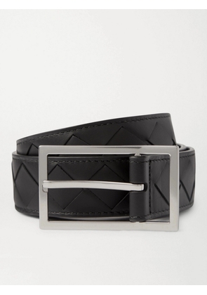 Bottega Veneta - 3cm Intrecciato Leather Belt - Men - Black - EU 100