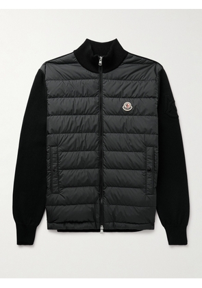 Moncler - Panelled Cotton and Quilted Shell Down Zip-Up Cardigan - Men - Black - S