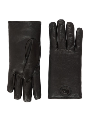 Gucci Leather Double G Gloves