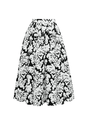Alexander Mcqueen Brocade Print Pleated Midi Skirt
