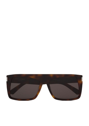 Saint Laurent Tortoiseshell Oversized Square Sunglasses
