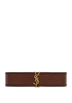 Saint Laurent Leather Cassandre Bracelet