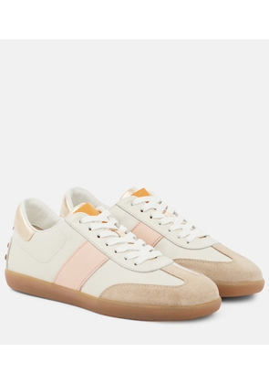 Tod's Tabs suede-trimmed leather sneakers