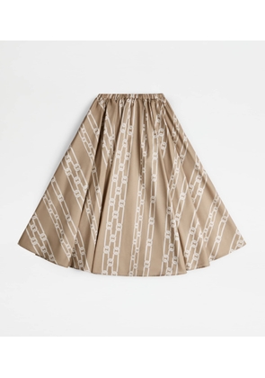 Tod's - Wide Skirt, WHITE,BEIGE, 36 - Skirts
