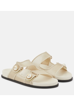 Jimmy Choo Fayence leather-trimmed sandals
