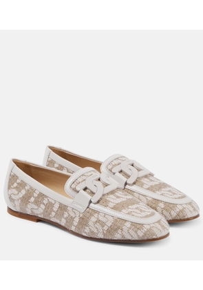 Tod's Kate leather-trimmed loafers