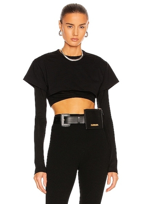 JACQUEMUS Le Double T-Shirt in Black - Black. Size XXS (also in ).