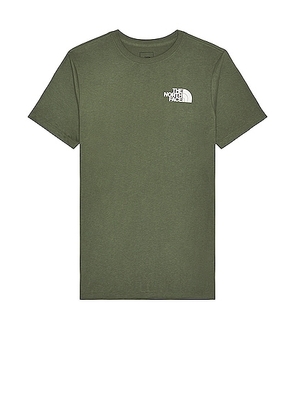 The North Face Short Sleeve Box NSE Tee in Thyme & TNF Black - Green. Size M (also in ).