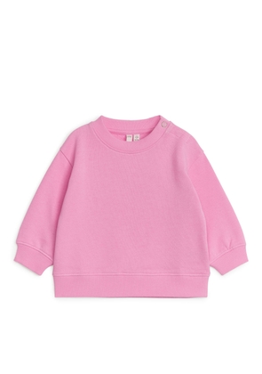 Loose-Fit Cotton Sweatshirt - Pink