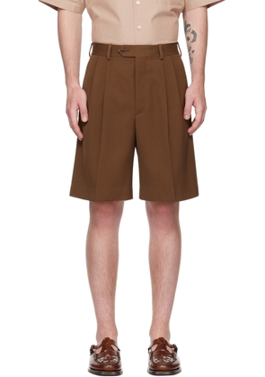 AURALEE Brown Pleated Shorts