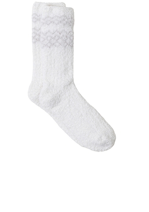 Barefoot Dreams CozyChic Nordic Socks In Cream & Stone in Cream.