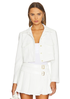 Amanda Uprichard x REVOLVE Sanders Jacket in Ivory. Size M, S, XL.
