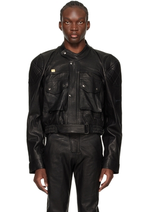 Martine Rose Black Cropped Leather Jacket