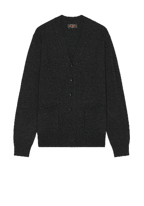Beams Plus Cardigan Elbow Patch 7g in Charcoal - Black. Size S (also in XL/1X).