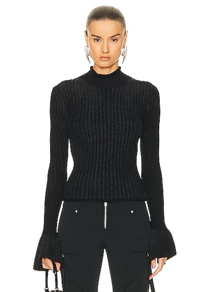 Acne Studios Long Sleeve Knit Top in Anthracite & Black - Black. Size S (also in ).
