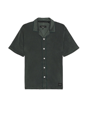 Rag & Bone Toweling Avery Shirt in Shadow Green - Charcoal. Size L (also in M, S, XL).