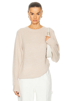 SPRWMN Spring Classic Loose Gauge Crew Neck Sweater in Wheat - Cream. Size L (also in M, S).