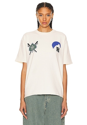Rhude Moonlight T-Shirt in Vintage White - White. Size L (also in XL/1X).