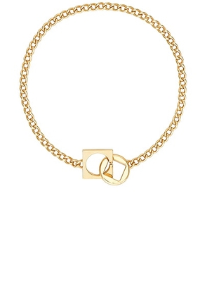 JACQUEMUS Le Collier Rond Carre in Light Gold - Metallic Gold. Size all.