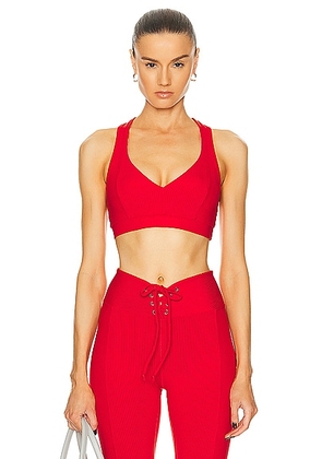 YEAR OF OURS Ribbed Tess Bra in Red - Red. Size M (also in XS).