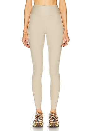 YEAR OF OURS Ribbed High Legging in Dune - Grey. Size L (also in M, XS).