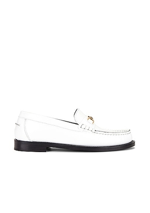 VERSACE Calf Leather Loafers in Optical White - White. Size 36 (also in 36.5, 37, 37.5, 38.5, 39, 39.5, 40).