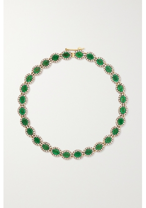 Amrapali London - Rhodium-plated And 18-karat Gold, Emerald And Diamond Bracelet - Green - One size