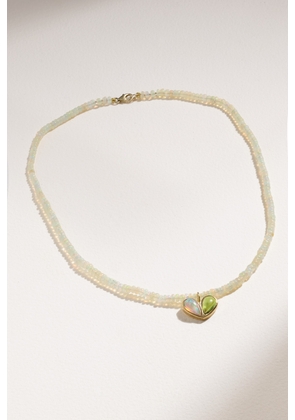 Gemella - Sweetheart 18-karat Gold, Opal And Peridot Necklace - One size