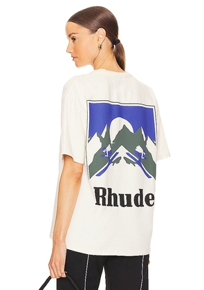 Rhude Moonlight T-Shirt in White. Size M, S, XL/1X.