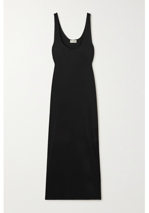 SAINT LAURENT - Ribbed Stretch-silk Jersey Midi Dress - Black - XS,S,M,L,XL
