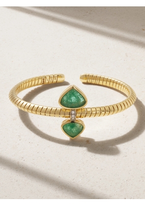 Marina B - 18-karat Gold, Emerald And Diamond Bangle - Green - M