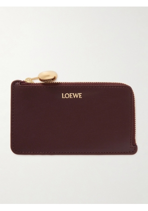 Loewe - Pebble Leather Cardholder - Burgundy - One size
